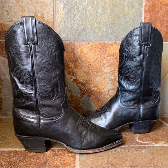 Justin Boots Shoes - Justin Black Leather Womens Cowboy Cowgirl Boots